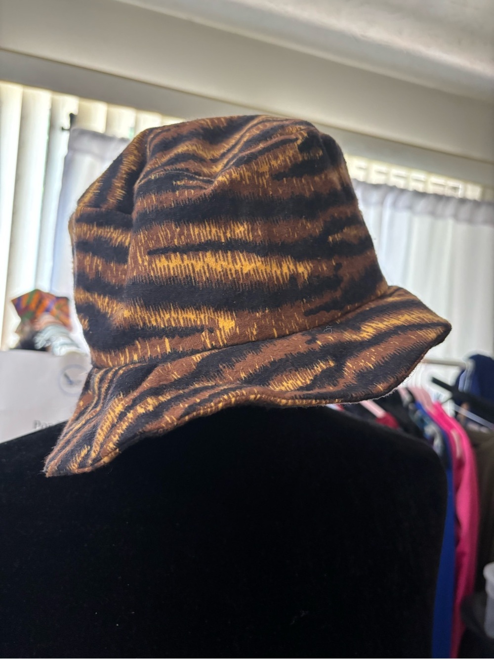 Tiger Stripe Bucket Hat - Brown & Black